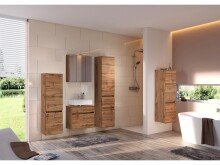 Midischrank >Baabe I< in silberfarben aus Kunststoff - 40x130x35cm (BxHxT)