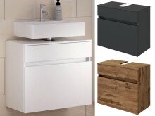 Waschbeckenunterschrank >Baabe I< in silberfarben -...