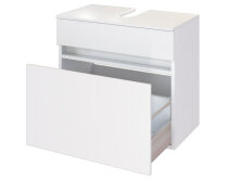 Waschbeckenunterschrank >Baabe I< in Weiß aus Kunststoff - 60x55x35cm (BxHxT)