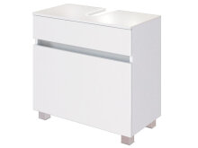 Waschbeckenunterschrank >Baabe I< in Weiß aus Kunststoff - 60x55x35cm (BxHxT)