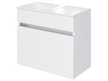Waschbeckenunterschrank >Baabe I< in Weiß aus Kunststoff - 60x55x35cm (BxHxT)