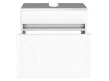 Waschbeckenunterschrank >Baabe I< in Weiß aus Kunststoff - 60x55x35cm (BxHxT)