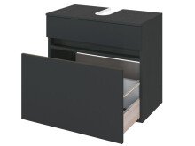 Waschbeckenunterschrank >Baabe I< in Graphit aus Kunststoff - 60x55x35cm (BxHxT)