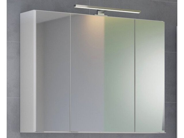 Spiegelschrank >Baabe I< in Weiß aus Glas - 80x66x20cm (BxHxT)
