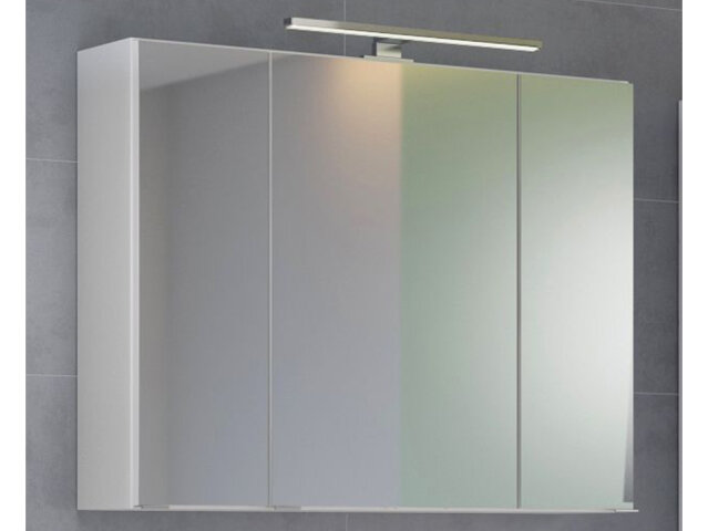 Spiegelschrank >Baabe I< in Weiß aus Glas - 80x66x20cm (BxHxT)