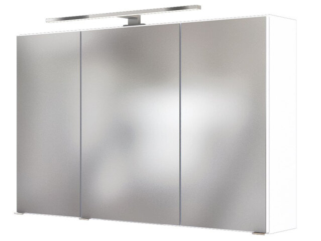 Spiegelschrank >Baabe I< in Weiß aus Glas - 100x66x20cm (BxHxT)