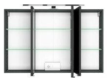 Spiegelschrank >Baabe I< in Graphit aus Glas - 100x66x20cm (BxHxT)