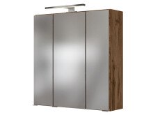 Spiegelschrank >Baabe I< in Wotan-Eiche aus Glas - 60x66x20cm (BxHxT)