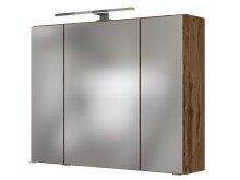 Spiegelschrank >Baabe I< in Wotan-Eiche aus Glas - 80x66x20cm (BxHxT)