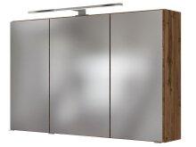Spiegelschrank >Baabe I< in Wotan-Eiche aus Glas - 100x66x20cm (BxHxT)