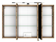 Spiegelschrank >Baabe I< in Wotan-Eiche aus Glas - 100x66x20cm (BxHxT)