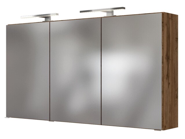 Spiegelschrank >Baabe I< in Wotan-Eiche aus Glas - 120x66x20cm (BxHxT)