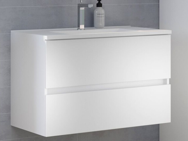 Waschtisch-Set >Baabe I< in Weiß aus MDF - 80x56x47cm (BxHxT)