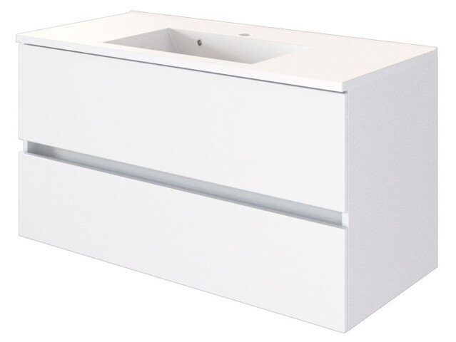 Waschtisch-Set >Baabe I< in Weiß aus MDF - 100x56x47cm (BxHxT)