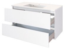 Waschtisch-Set >Baabe I< in Weiß aus MDF - 100x56x47cm (BxHxT)