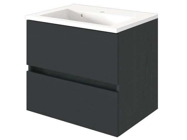 Waschtisch-Set >Baabe I< in Graphit aus MDF - 60x56x47cm (BxHxT)