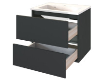 Waschtisch-Set >Baabe I< in Graphit aus MDF - 60x56x47cm (BxHxT)