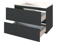 Waschtisch-Set >Baabe I< in Graphit aus MDF - 80x56x47cm (BxHxT)