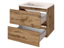 Waschtisch-Set >Baabe I< in Wotan-Eiche aus MDF - 60x56x47cm (BxHxT)