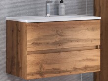 Waschtisch-Set >Baabe I< in Wotan-Eiche aus MDF -...