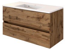 Waschtisch-Set >Baabe I< in Wotan-Eiche aus MDF -...