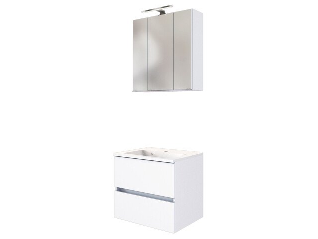 Waschtisch-Set >Baabe I< in Weiß aus MDF - 60x47cm (BxT)