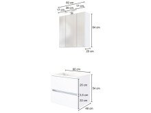 Waschtisch-Set >Baabe I< in Weiß aus MDF - 60x47cm (BxT)