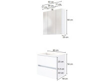 Waschtisch-Set >Baabe I< in Wotan-Eiche aus MDF - 60x47cm (BxT)