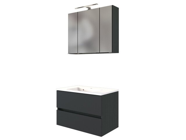 Waschtisch-Set >Baabe II< in Graphit aus MDF - 80x47cm (BxT)