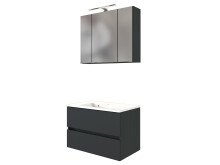 Waschtisch-Set >Baabe II< in Graphit aus MDF - 80x47cm (BxT)