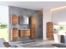 Waschtisch-Set >Baabe II< in Wotan-Eiche aus MDF - 80x47cm (BxT)