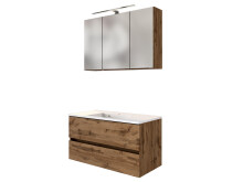 Waschtisch-Set >Baabe III< in Wotan-Eiche aus MDF - 100x47cm (BxT)
