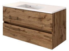 Waschtisch-Set >Baabe III< in Wotan-Eiche aus MDF - 100x47cm (BxT)
