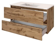 Waschtisch-Set >Baabe III< in Wotan-Eiche aus MDF - 100x47cm (BxT)