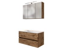 Waschtisch-Set >Baabe III< in Wotan-Eiche aus MDF -...
