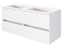 Waschtisch-Set >Baabe IV< in Weiß aus MDF - 120x47cm (BxT)