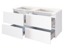 Waschtisch-Set >Baabe IV< in Weiß aus MDF - 120x47cm (BxT)