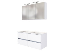 Waschtisch-Set >Baabe IV< in Weiß aus MDF - 120x47cm (BxT)