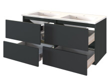 Waschtisch-Set >Baabe IV< in Graphit aus MDF - 120x47cm (BxT)