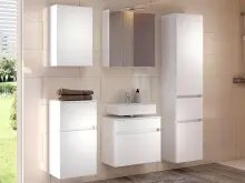 Badezimmer-Set >Baabe< (5-teilig) in Weiß -...