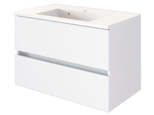 Badezimmer-Set >Baabe< (5-teilig) in Weiß - 190x47cm (BxT)