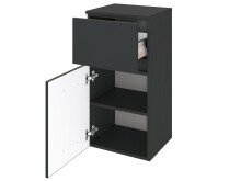 Badezimmer-Set >Baabe< (5-teilig) in Grau-Matt Graphit - 210x47cm (BxT)