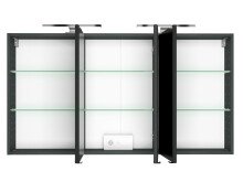 Badezimmer-Set >Baabe< (5-teilig) in Grau-Matt Graphit - 210x47cm (BxT)