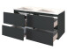Badezimmer-Set >Baabe< (5-teilig) in Grau-Matt Graphit - 210x47cm (BxT)