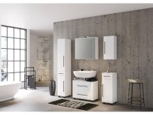 Hängeschrank >Luzern I< in Weiß aus Metall - 30x64x20cm (BxHxT)