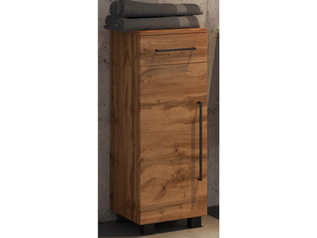 Unterschrank >Luzern I< in Schwarz aus Metall - 30x79x35cm (BxHxT)