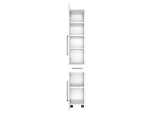 Hochschrank >Luzern I< in Weiß aus Metall - 30x180x35cm (BxHxT)
