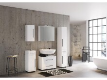 Hochschrank >Luzern I< in Weiß aus Metall - 30x180x35cm (BxHxT)