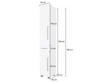 Hochschrank >Luzern I< in Weiß aus Metall - 30x180x35cm (BxHxT)