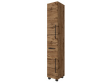 Hochschrank >Luzern I< in Schwarz aus Metall - 30x180x35cm (BxHxT)